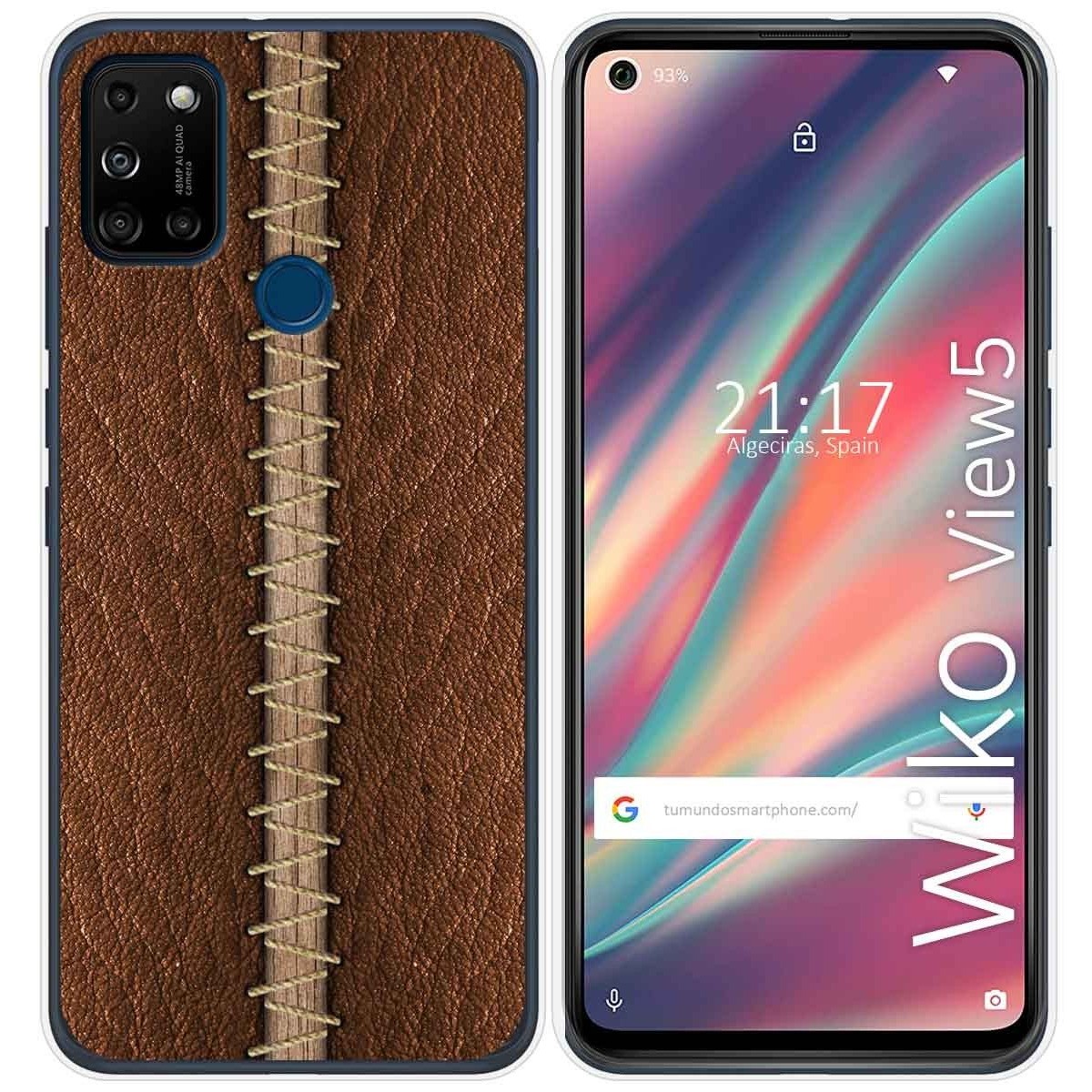 Funda Gel Tpu para Wiko View5 / View5 Plus diseño Cuero 01 Dibujos