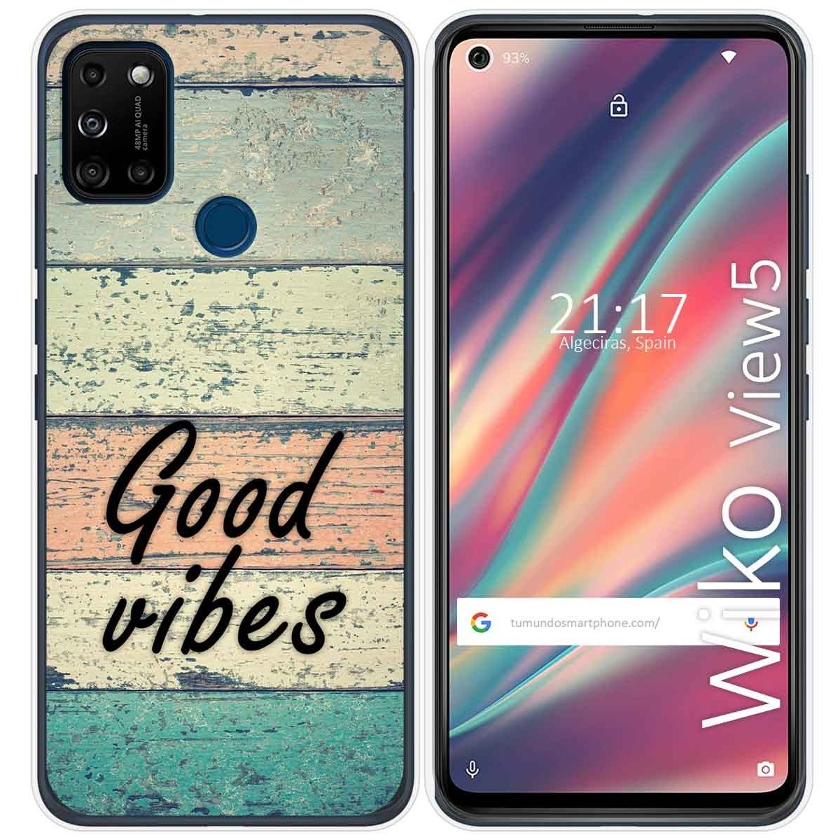 Funda Gel Tpu para Wiko View5 / View5 Plus diseño Madera 01 Dibujos