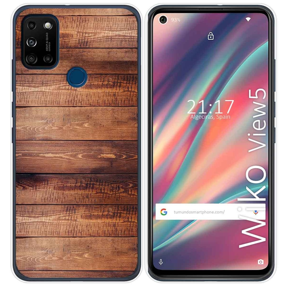 Funda Gel Tpu para Wiko View5 / View5 Plus diseño Madera 02 Dibujos