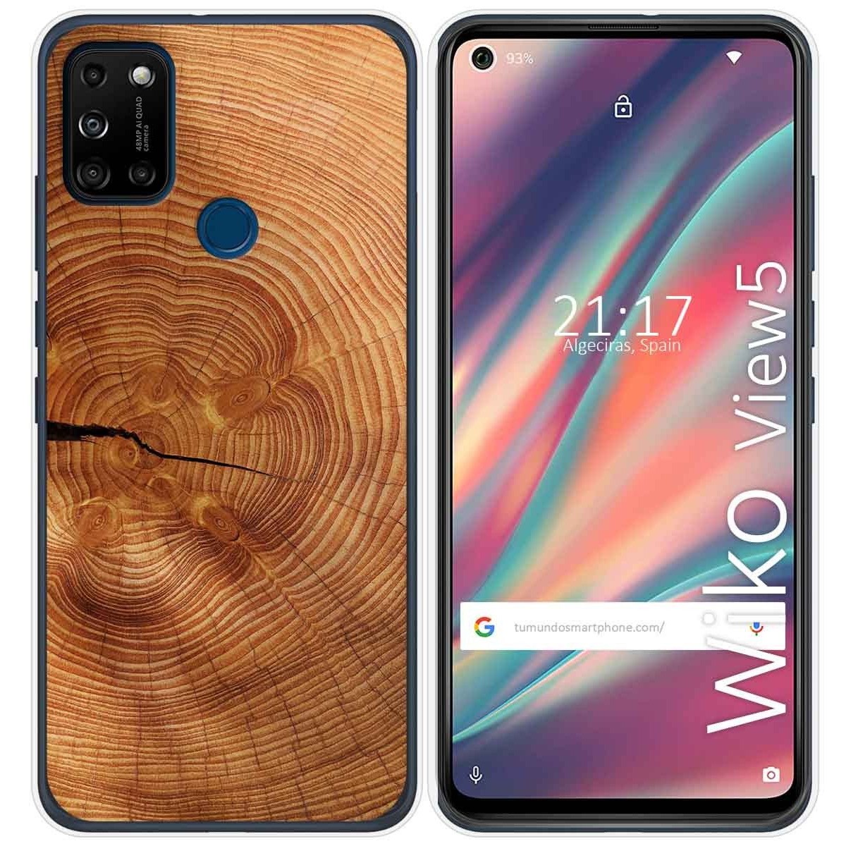 Funda Gel Tpu para Wiko View5 / View5 Plus diseño Madera 04 Dibujos