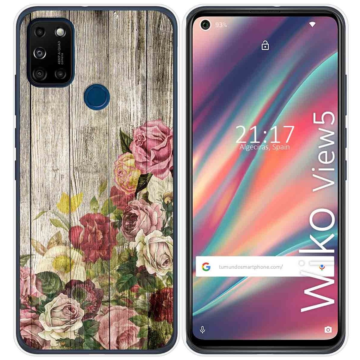 Funda Gel Tpu para Wiko View5 / View5 Plus diseño Madera 08 Dibujos