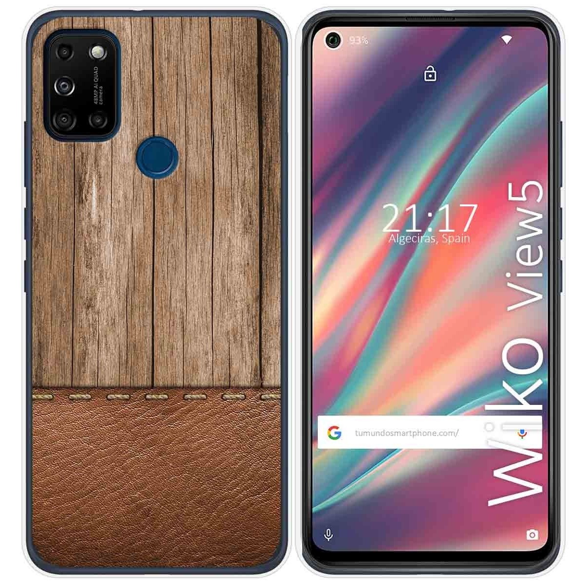 Funda Gel Tpu para Wiko View5 / View5 Plus diseño Madera 09 Dibujos
