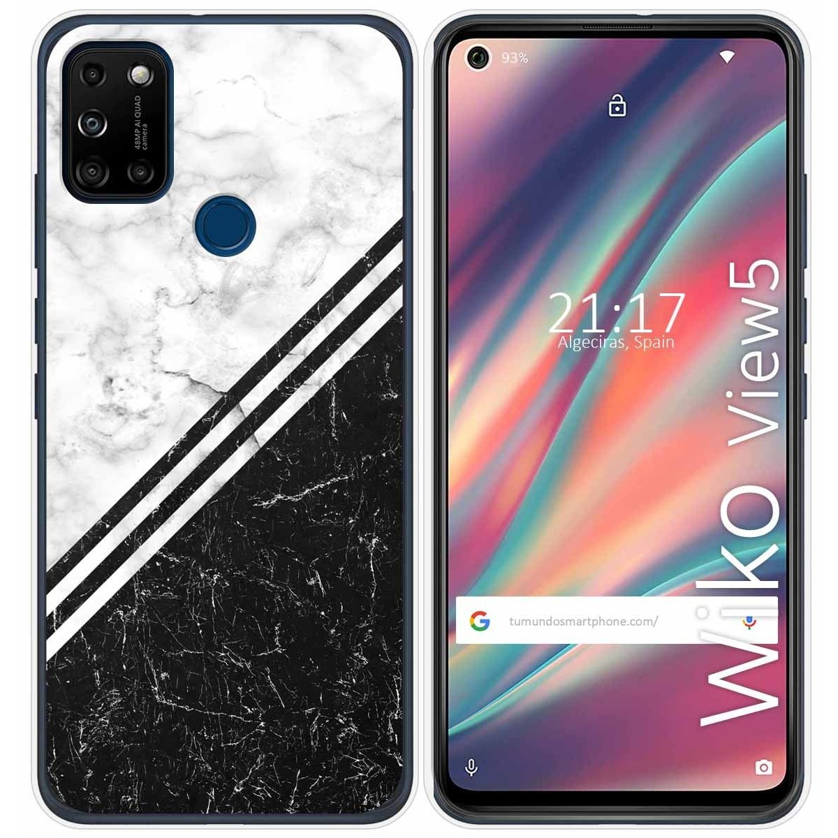 Funda Gel Tpu para Wiko View5 / View5 Plus diseño Mármol 01 Dibujos