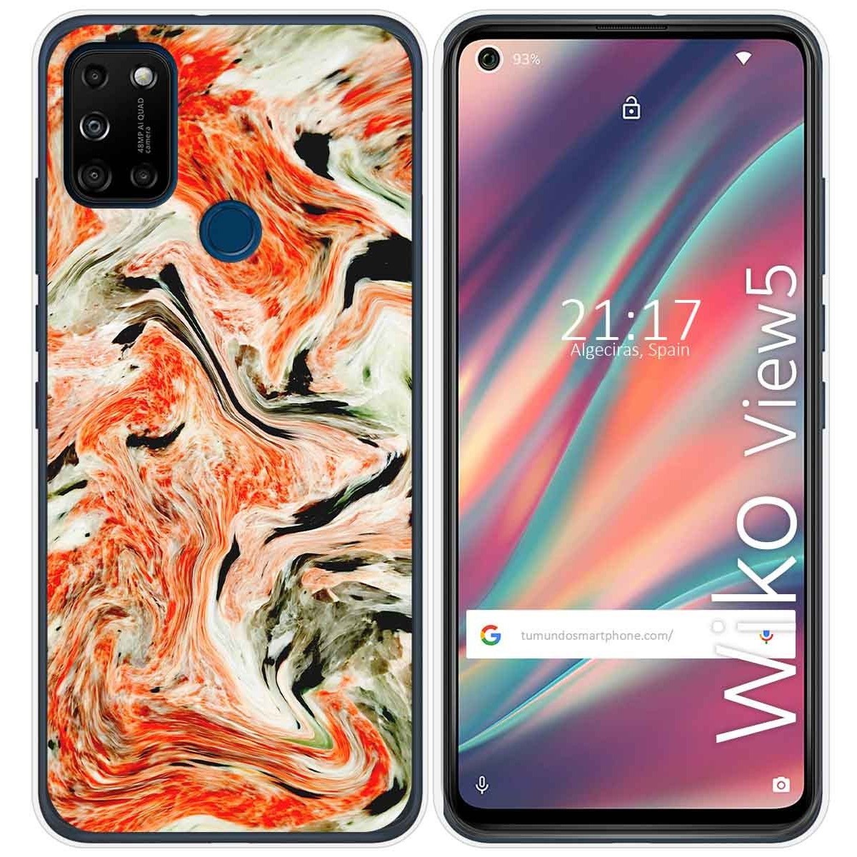 Funda Gel Tpu para Wiko View5 / View5 Plus diseño Mármol 12 Dibujos