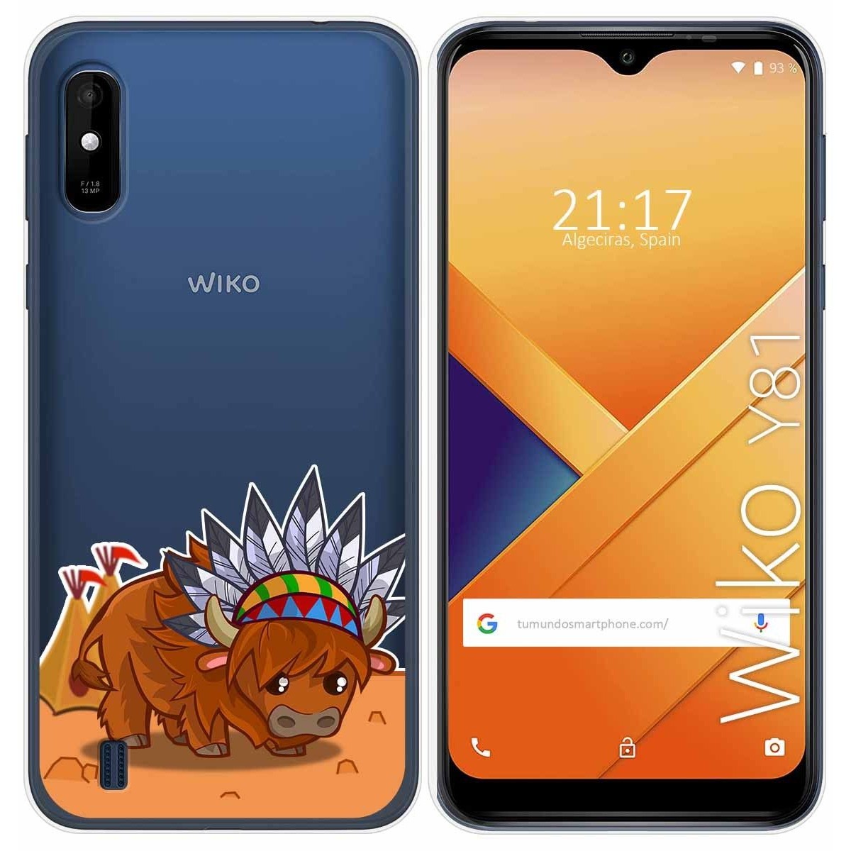 Funda Gel Transparente para Wiko Y81 diseño Bufalo Dibujos