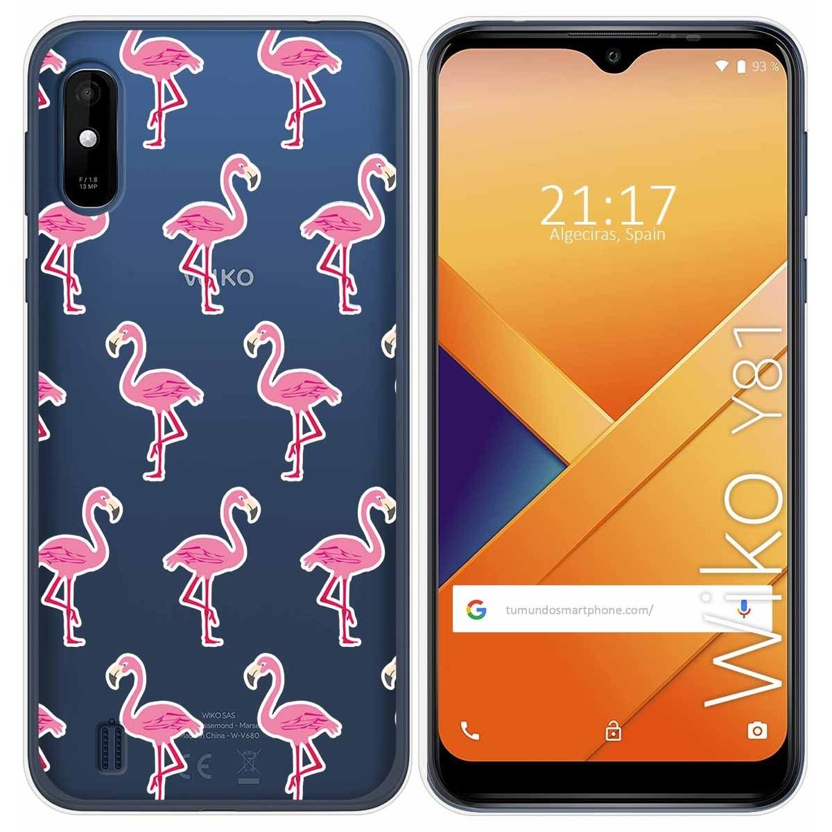 Funda Gel Transparente para Wiko Y81 diseño Flamenco Dibujos