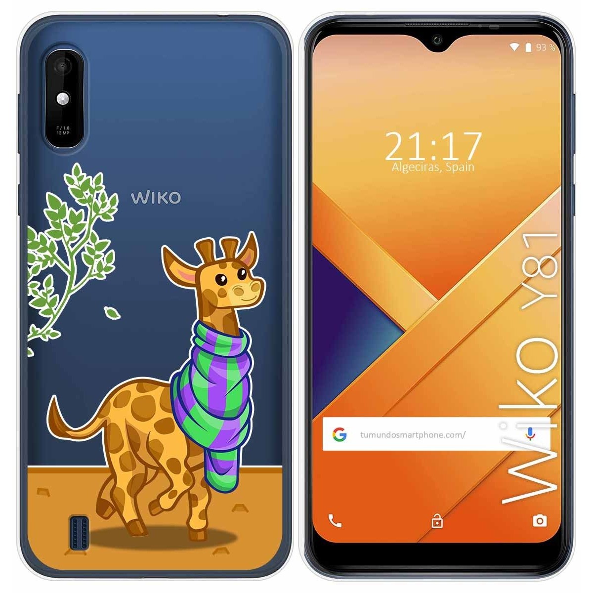 Funda Gel Transparente para Wiko Y81 diseño Jirafa Dibujos