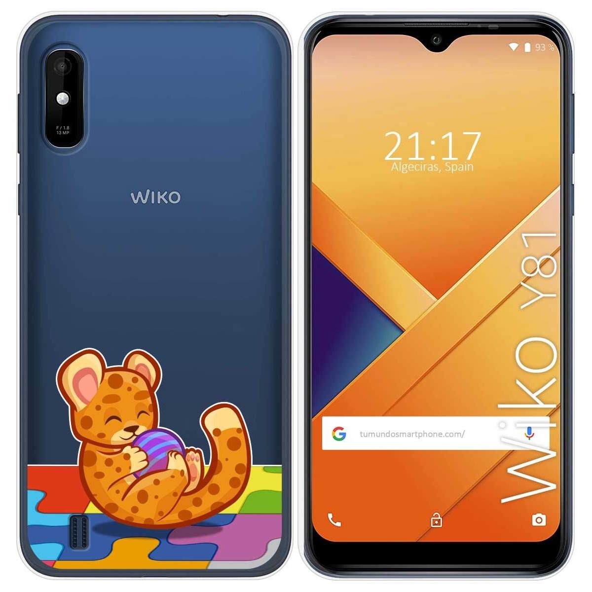 Funda Gel Transparente para Wiko Y81 diseño Leopardo Dibujos