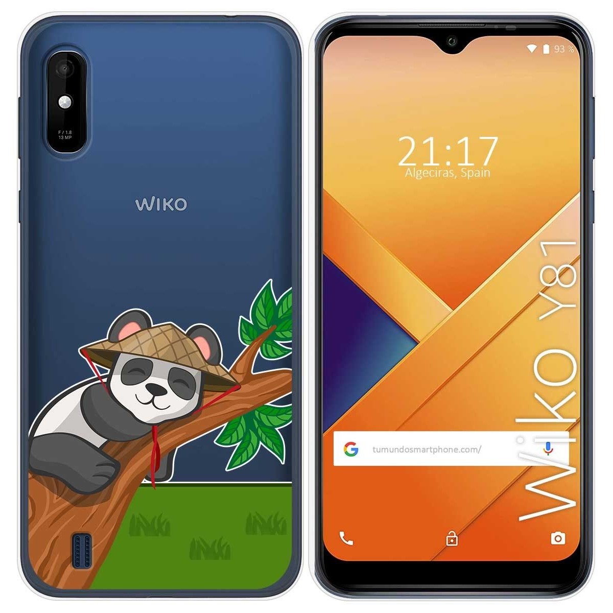 Funda Gel Transparente para Wiko Y81 diseño Panda Dibujos