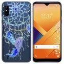 Funda Gel Transparente para Wiko Y81 diseño Plumas Dibujos