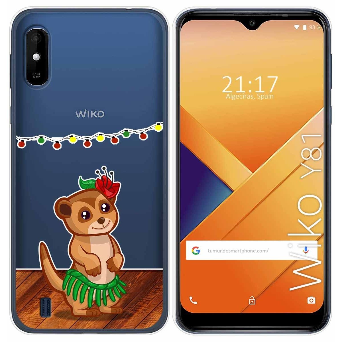 Funda Gel Transparente para Wiko Y81 diseño Suricata Dibujos