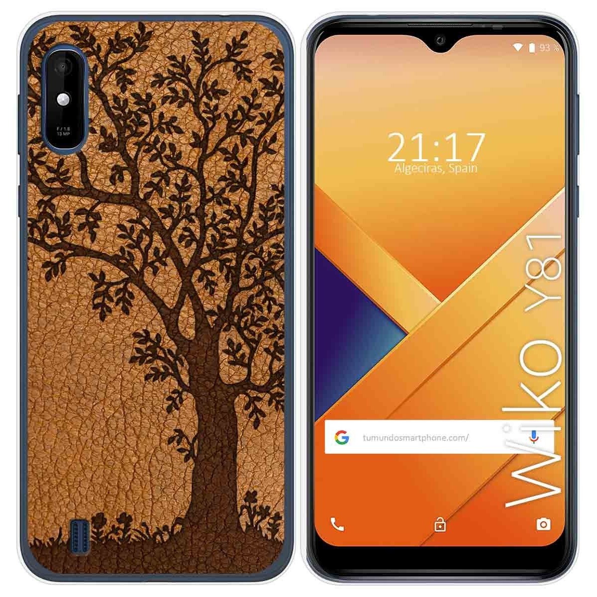 Funda Gel Tpu para Wiko Y81 diseño Cuero 03 Dibujos