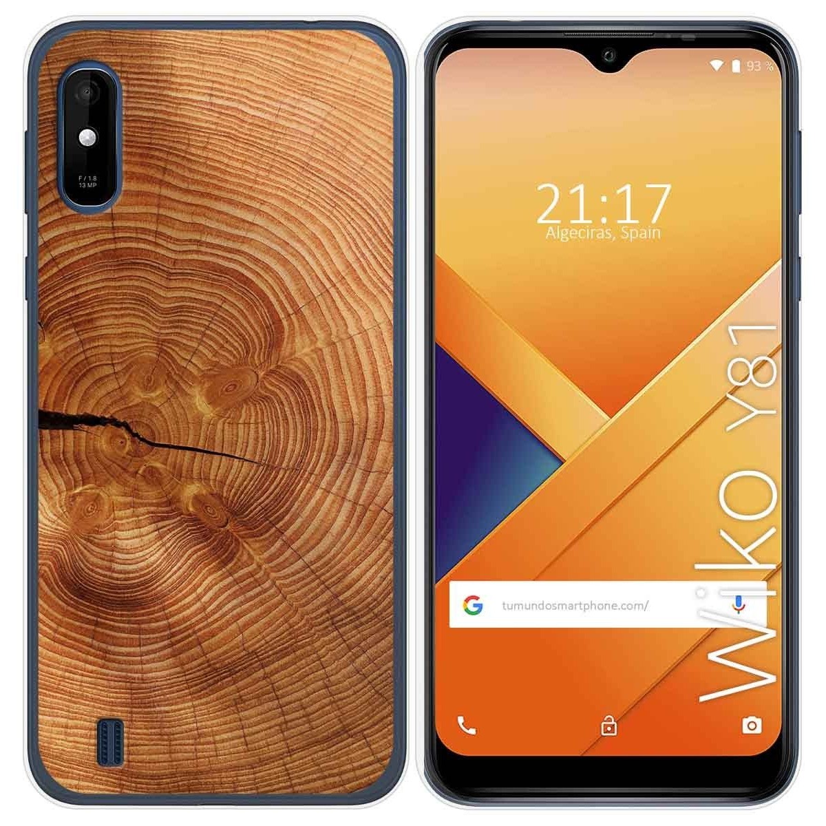 Funda Gel Tpu para Wiko Y81 diseño Madera 04 Dibujos