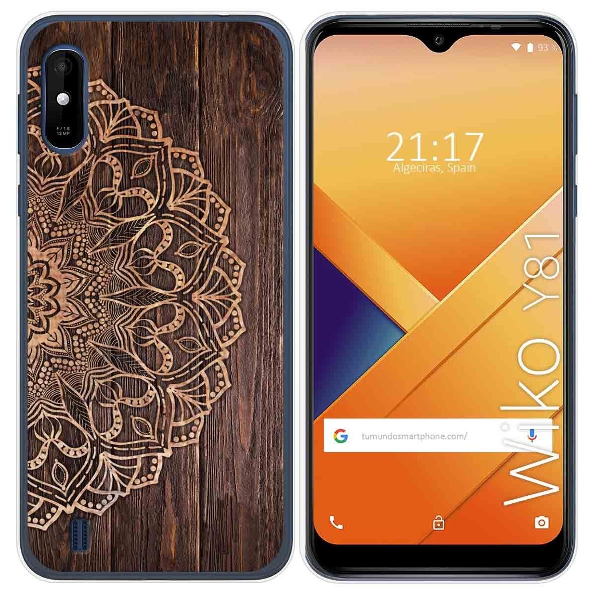 Funda Gel Tpu para Wiko Y81 diseño Madera 06 Dibujos