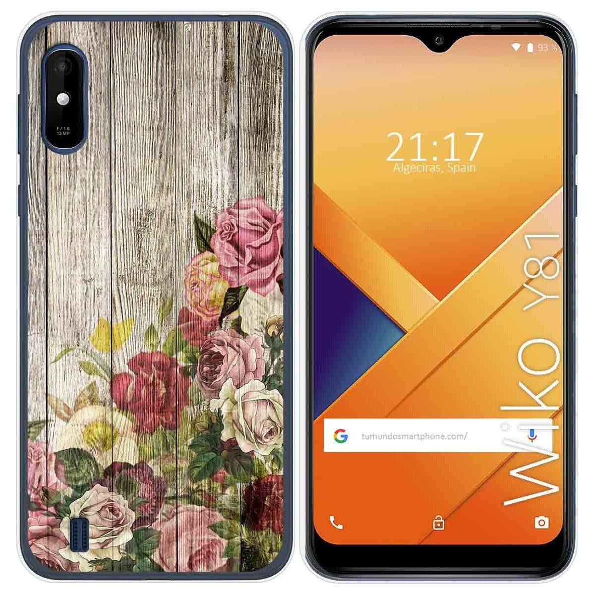 Funda Gel Tpu para Wiko Y81 diseño Madera 08 Dibujos