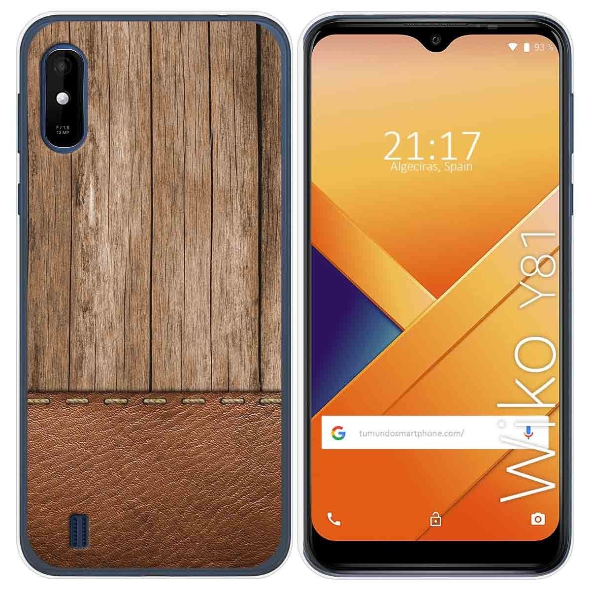 Funda Gel Tpu para Wiko Y81 diseño Madera 09 Dibujos