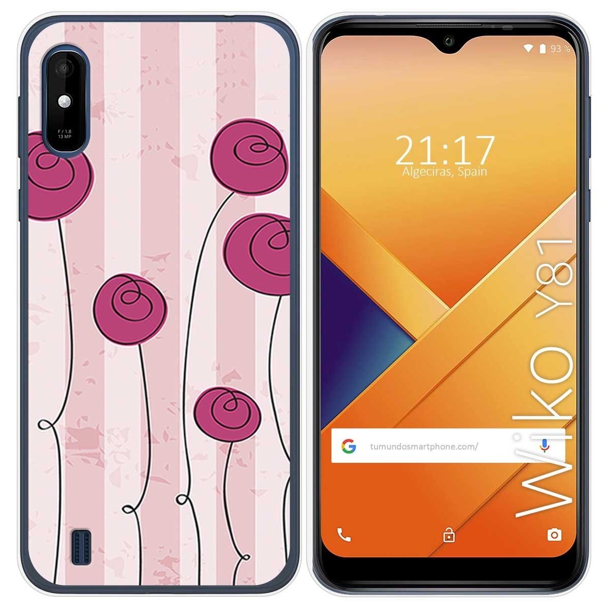 Funda Gel Tpu para Wiko Y81 diseño Flores Vintage Dibujos
