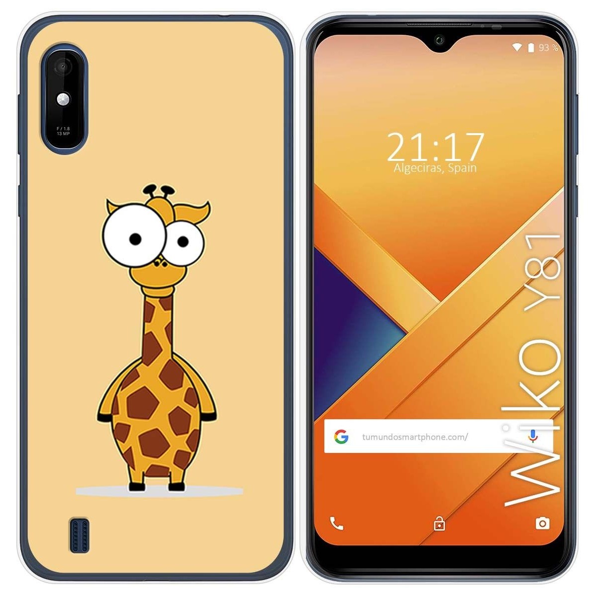 Funda Gel Tpu para Wiko Y81 diseño Jirafa Dibujos