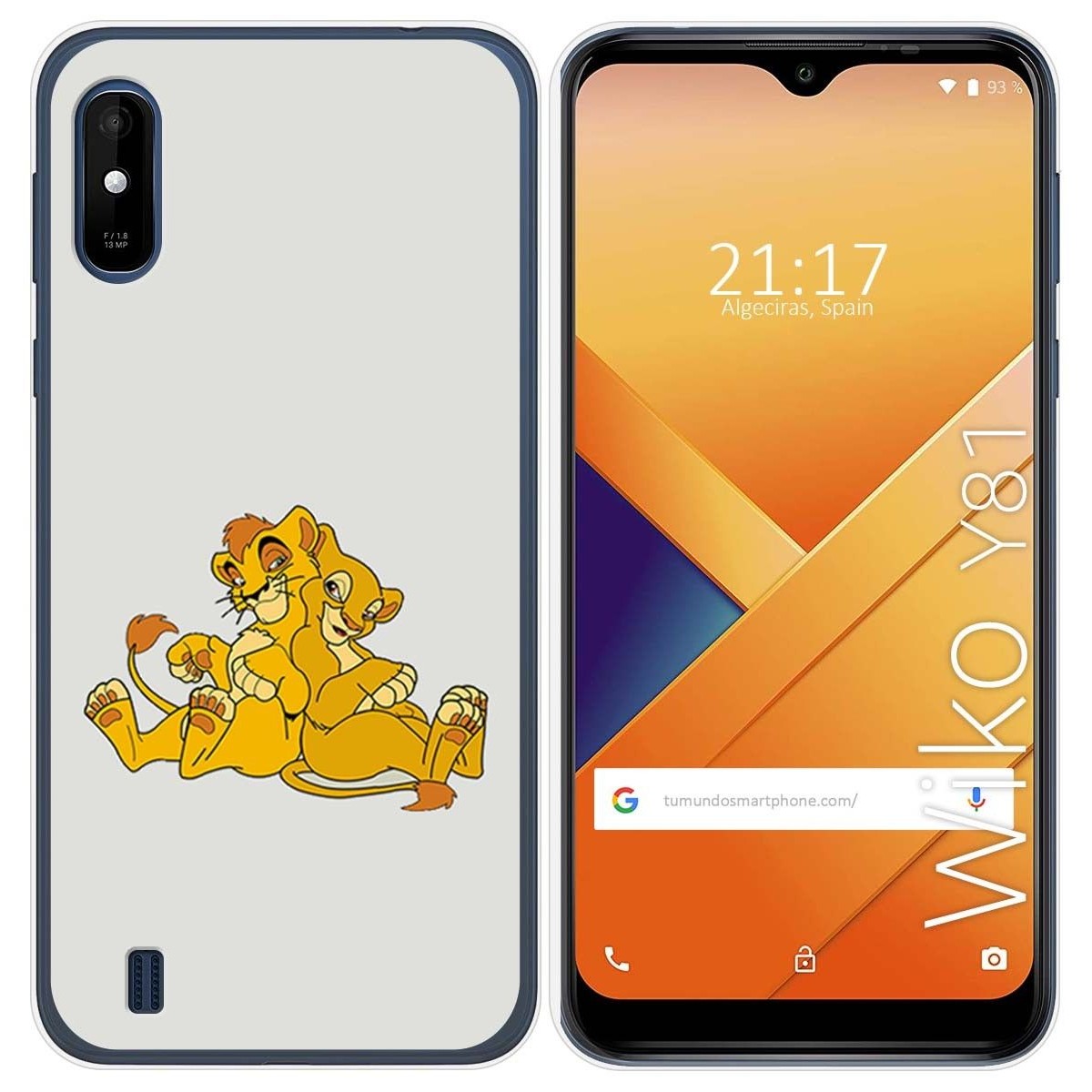 Funda Gel Tpu para Wiko Y81 diseño Leones Dibujos