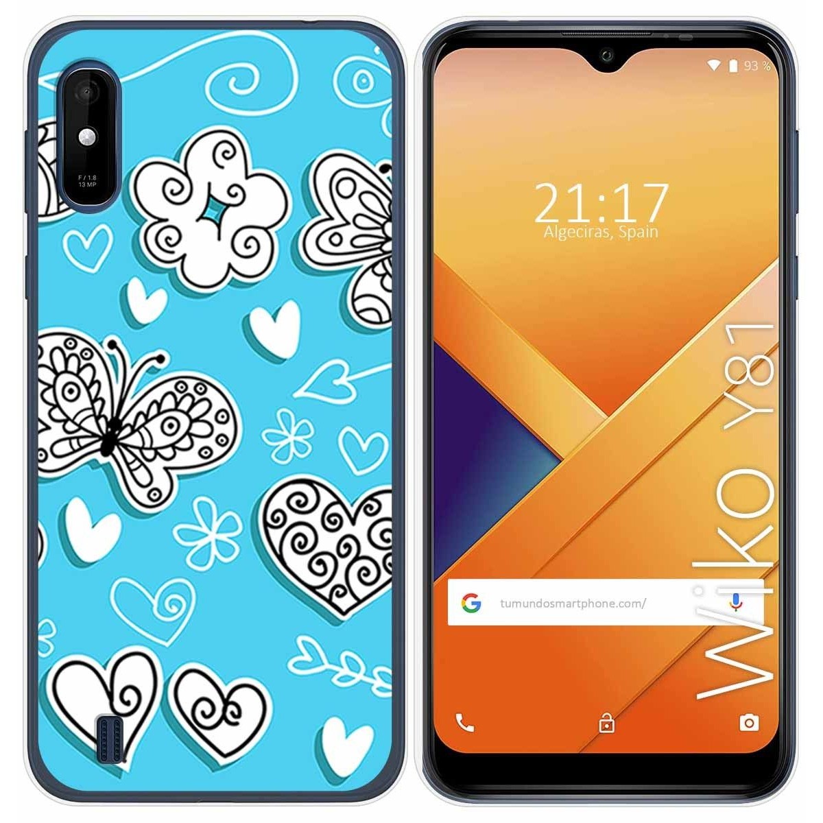 Funda Gel Tpu para Wiko Y81 diseño Mariposas Dibujos