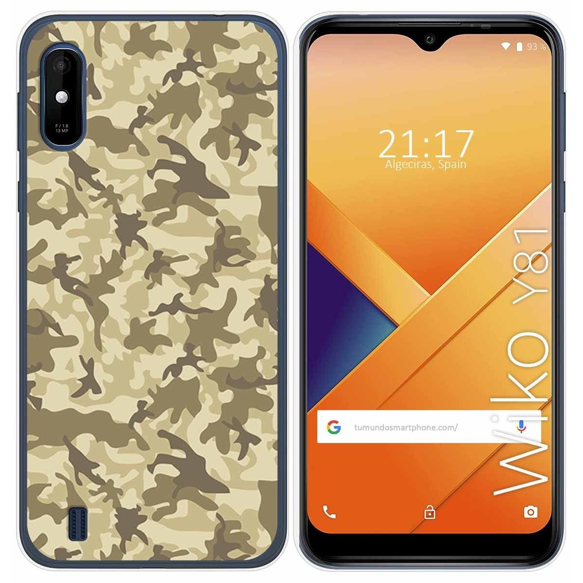 Funda Gel Tpu para Wiko Y81 diseño Sand Camuflaje Dibujos