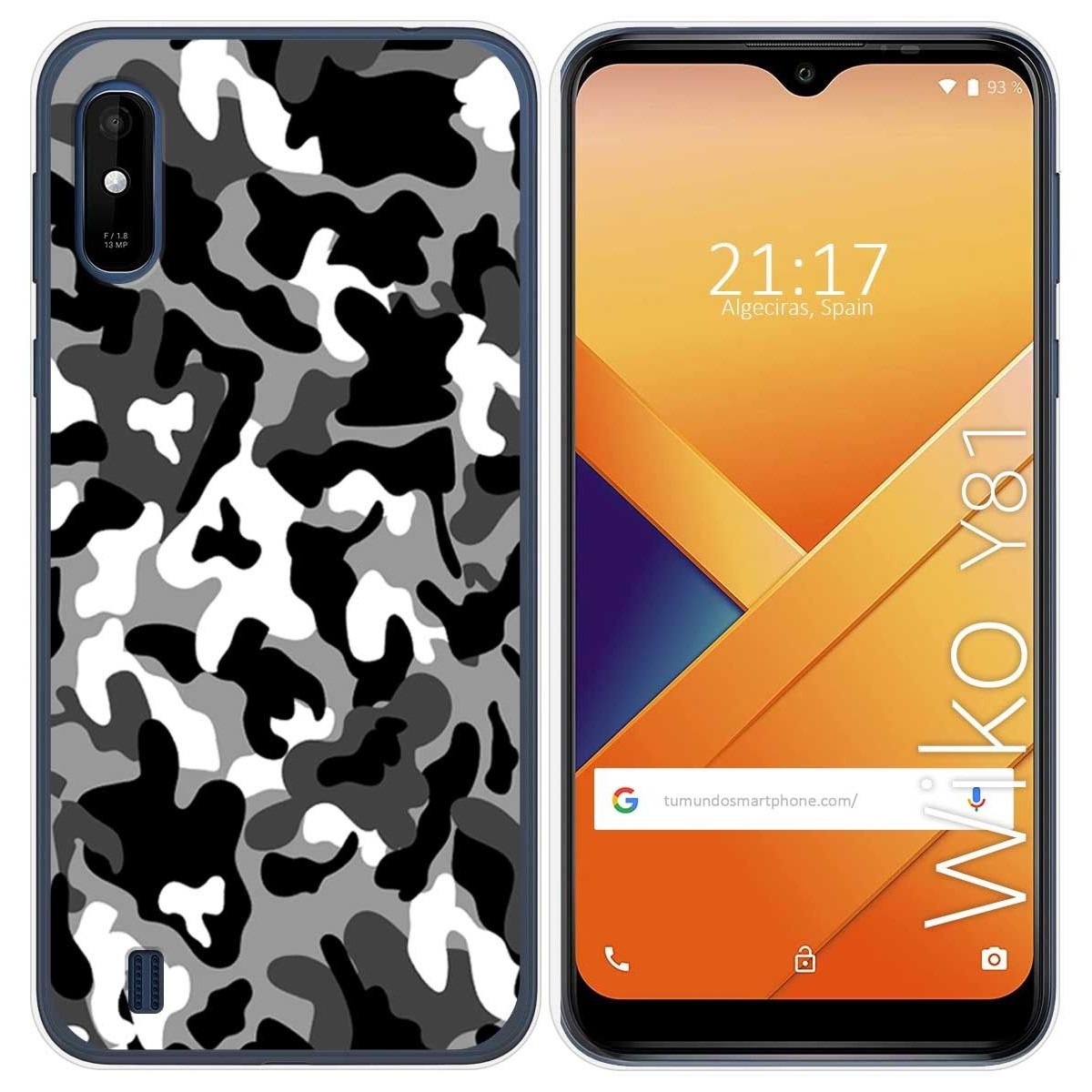 Funda Gel Tpu para Wiko Y81 diseño Snow Camuflaje Dibujos