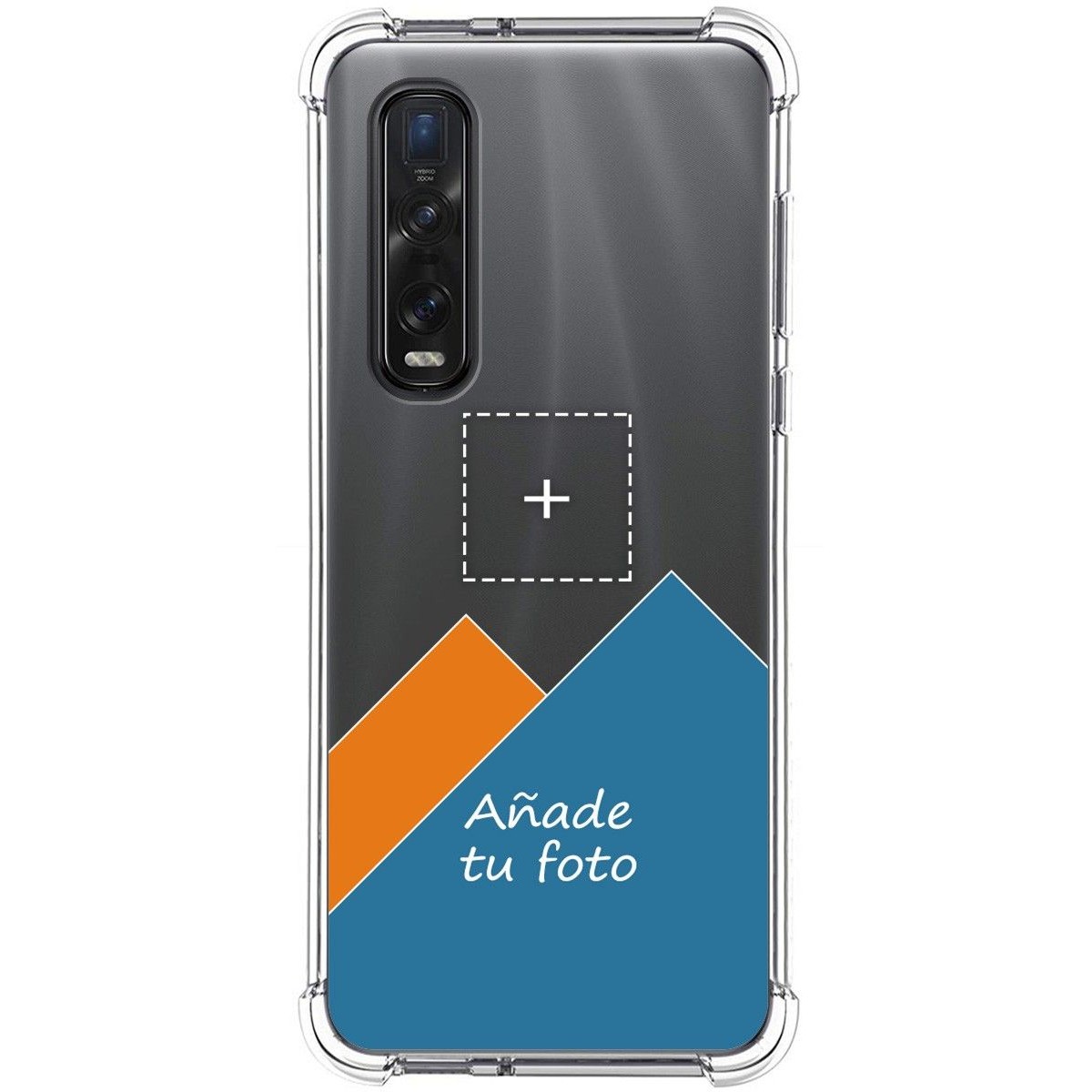 Personaliza tu Funda Silicona Anti-Golpes Transparente con tu Fotografía para Oppo Find X2 Pro personalizada