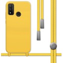 Funda Silicona Líquida con Cordón para Huawei P Smart 2020 color Amarilla