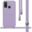 Funda Silicona Líquida con Cordón para Huawei P Smart 2020 color Morada