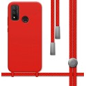 Funda Silicona Líquida con Cordón para Huawei P Smart 2020 color Roja