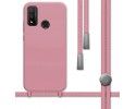 Funda Silicona Líquida con Cordón para Huawei P Smart 2020 color Rosa