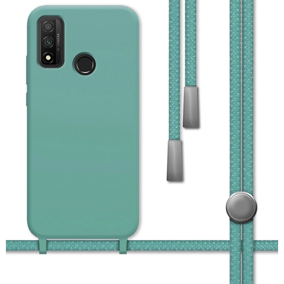 Funda Silicona Líquida con Cordón para Huawei P Smart 2020 color Verde