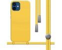 Funda Silicona Líquida con Cordón para Iphone 12 / 12 Pro (6.1) color Amarilla