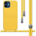 Funda Silicona Líquida con Cordón para Iphone 12 / 12 Pro (6.1) color Amarilla
