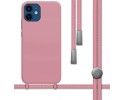 Funda Silicona Líquida con Cordón para Iphone 12 / 12 Pro (6.1) color Rosa