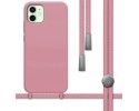 Funda Silicona Líquida con Cordón para Iphone 12 Mini (5.4) color Rosa
