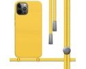 Funda Silicona Líquida con Cordón para Iphone 12 Pro Max (6.7) color Amarilla