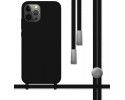 Funda Silicona Líquida con Cordón para Iphone 12 Pro Max (6.7) color Negra