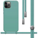 Funda Silicona Líquida con Cordón para Iphone 12 Pro Max (6.7) color Verde