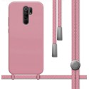Funda Silicona Líquida con Cordón para Xiaomi Redmi 9 color Rosa