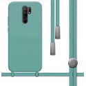 Funda Silicona Líquida con Cordón para Xiaomi Redmi 9 color Verde