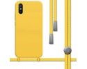 Funda Silicona Líquida con Cordón para Xiaomi Redmi 9A / 9AT color Amarilla