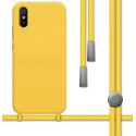 Funda Silicona Líquida con Cordón para Xiaomi Redmi 9A / 9AT color Amarilla