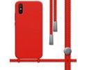 Funda Silicona Líquida con Cordón para Xiaomi Redmi 9A / 9AT color Roja
