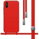 Funda Silicona Líquida con Cordón para Xiaomi Redmi 9A / 9AT color Roja