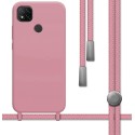 Funda Silicona Líquida con Cordón para Xiaomi Redmi 9C color Rosa