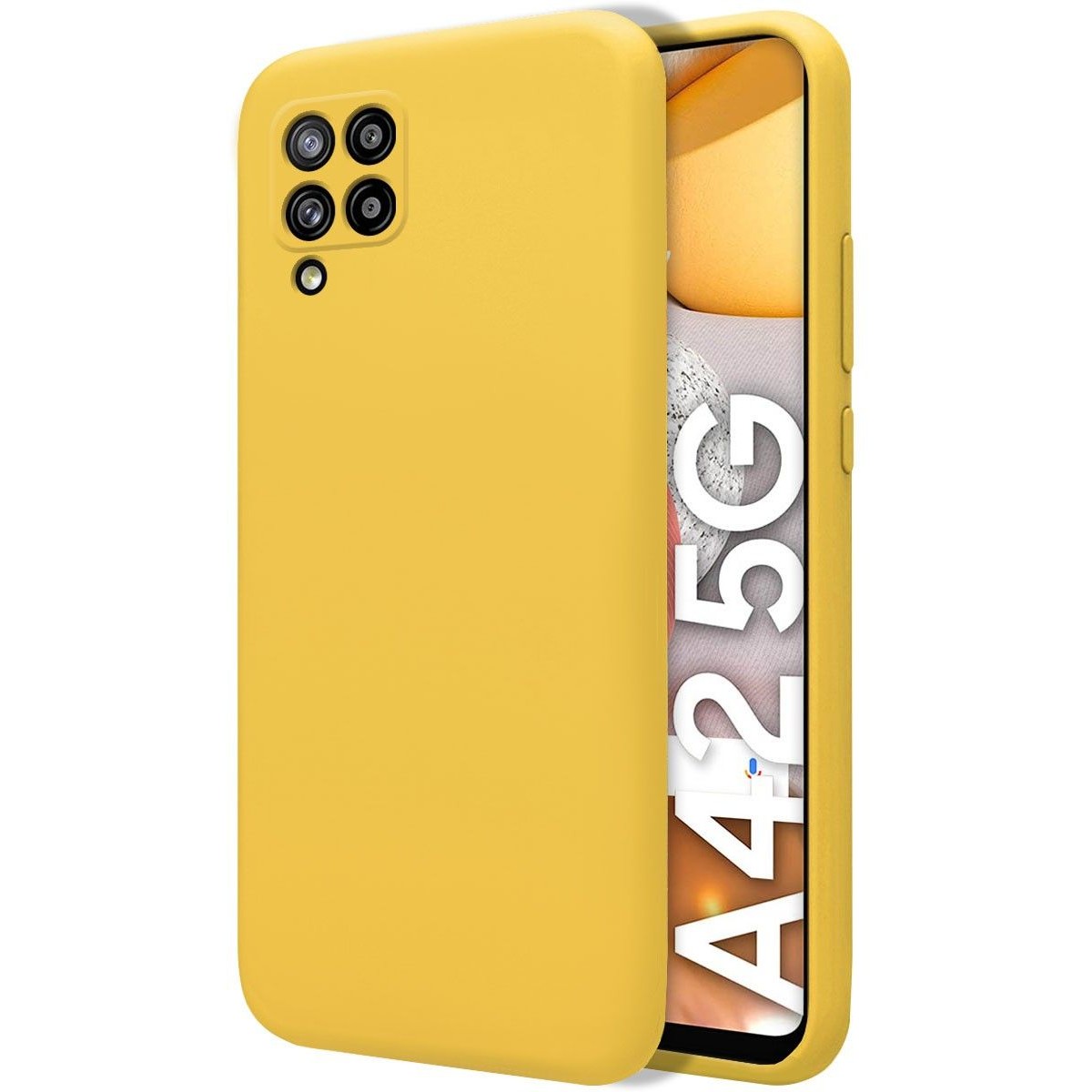 Funda Silicona Líquida Ultra Suave para Samsung Galaxy A42 5G color Amarilla