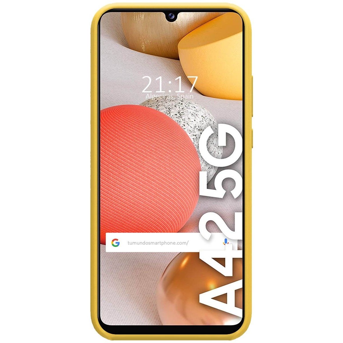 Funda Silicona Líquida Ultra Suave para Samsung Galaxy A42 5G color Amarilla