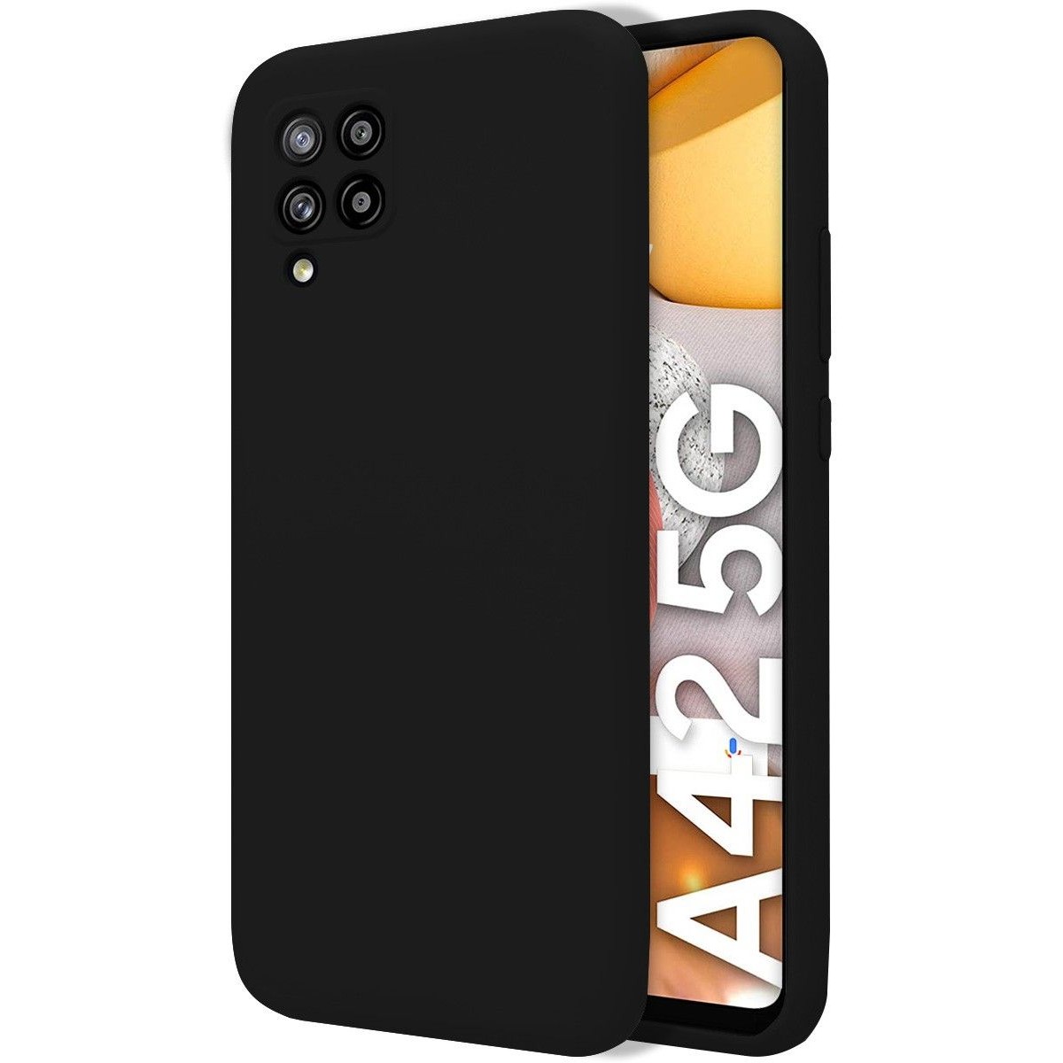 Funda Silicona Líquida Ultra Suave para Samsung Galaxy A42 5G color Negra