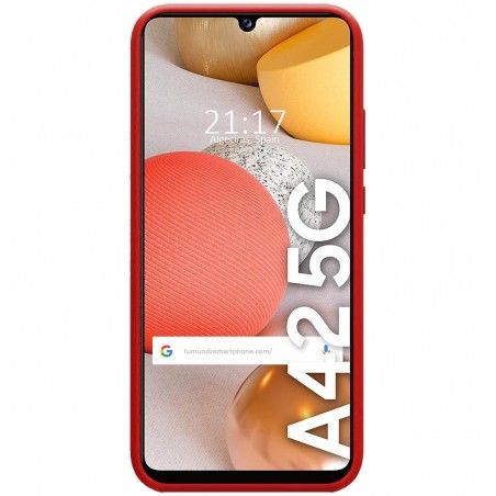 Funda Silicona Líquida Ultra Suave para Samsung Galaxy A42 5G color Roja